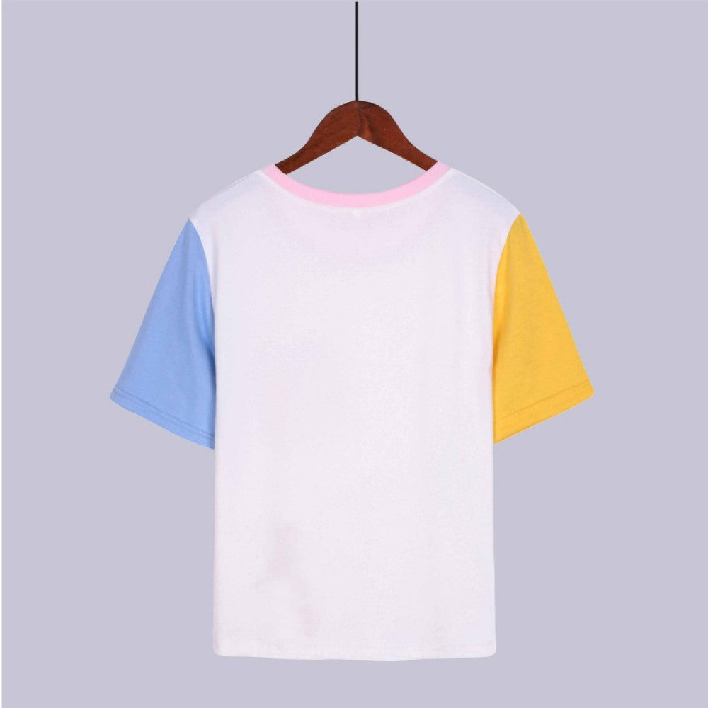 Summer New Hot Sale Color Matching Pocket T-Shirt