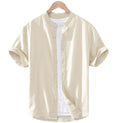 Men's Linen Short Sleeve Loose Casual Shirt