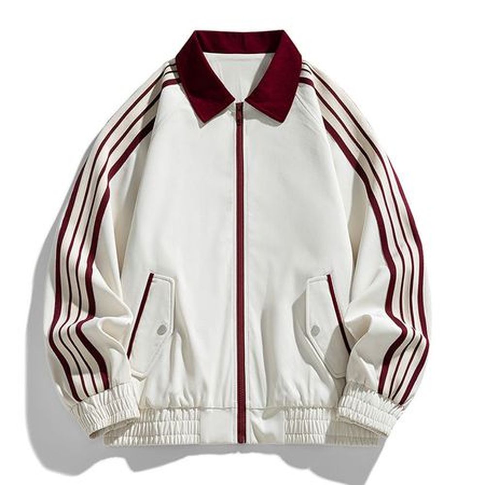 Men's Oversized Loose Sports Striped Jacket